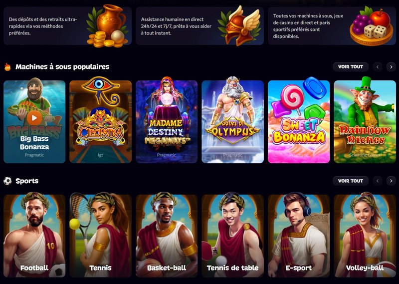 Découvrez les offres exceptionnelles de l'Aphrodite Casino en France - aperçu